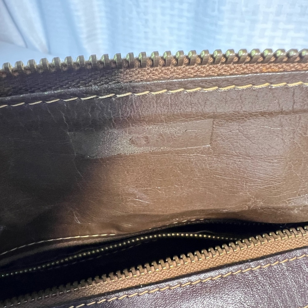 3173: Vintage Celine Sulky Monogram Boston Bag Brown Leather: needs love - Picture 9 of 12